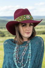 Load image into Gallery viewer, Customized Cranberry Bailey Western Hat with Embellished Hatband