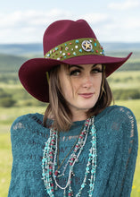 Load image into Gallery viewer, Customized Cranberry Bailey Western Hat with Embellished Hatband