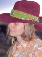 Load image into Gallery viewer, Customized Cranberry Bailey Western Hat with Embellished Hatband