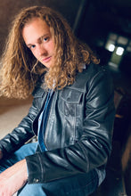 Load image into Gallery viewer, Vintage Leather Jacket- Black