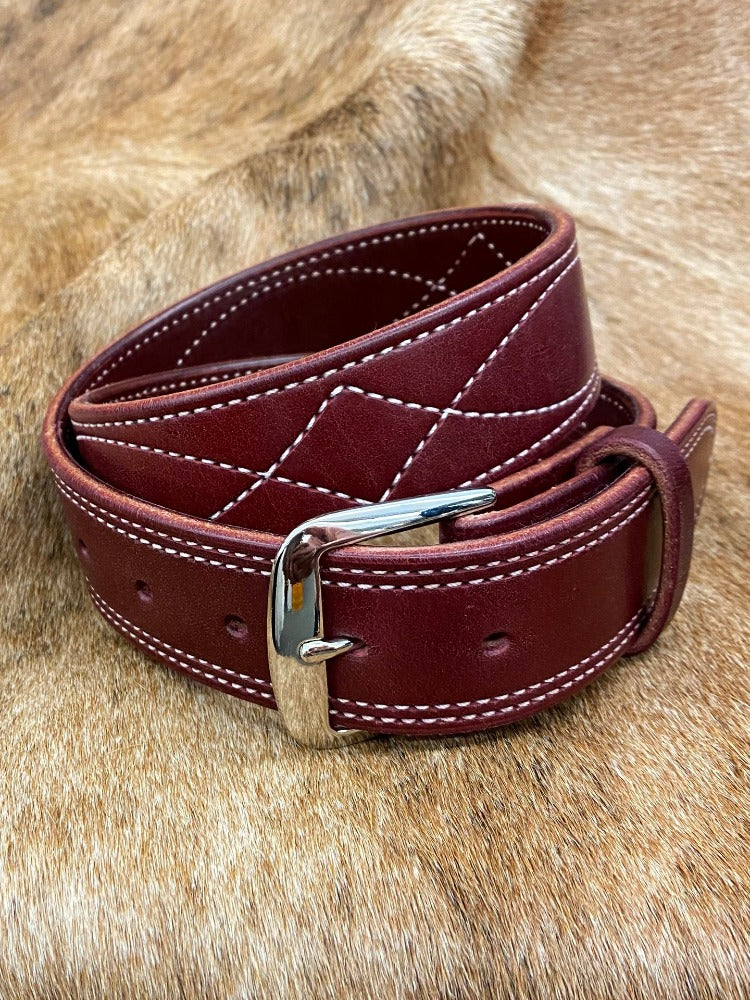 Men's Handmade Western Belt - Cowboy Stitch Latigo