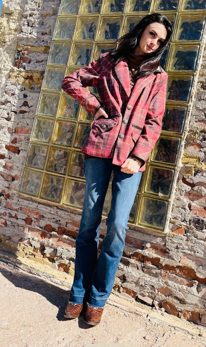 Double D Ranch Odell Barn Coat Red Plaid 