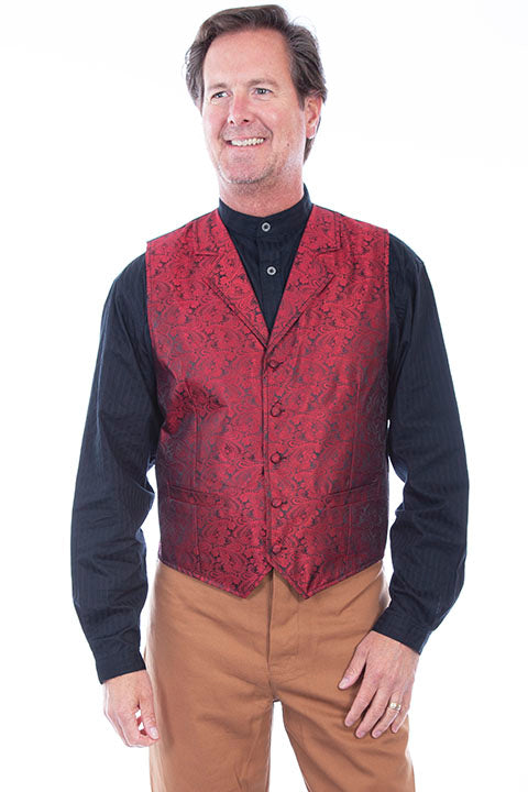 Men's Classic Paisley Vest - Red