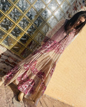 Load image into Gallery viewer, Tailored West Boho Maxi Dress - Cream Taupe and Wine