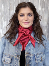 Load image into Gallery viewer, Red Jacquard Silk Wild Rag Scarf 34-inch
