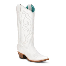 Load image into Gallery viewer, Corral White with Embroidery Snip Toe Boot Z5046