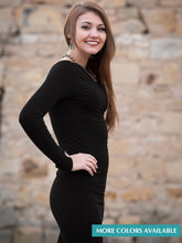 Load image into Gallery viewer, Round Neck Long Sleeve Dress