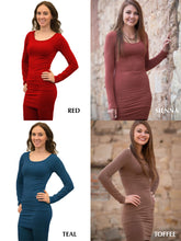 Load image into Gallery viewer, Round Neck Long Sleeve Dress