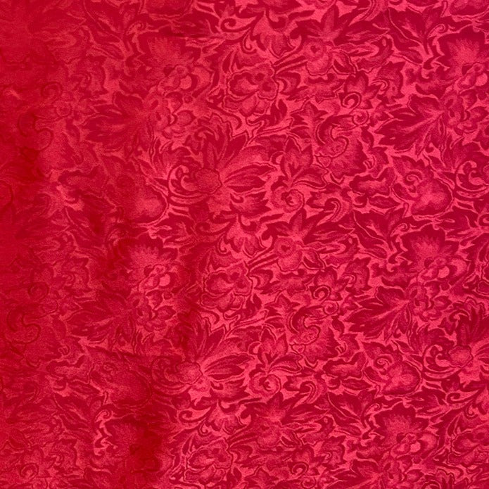 Red Jacquard Silk Wild Rag Scarf 34-inch