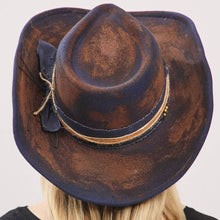 Load image into Gallery viewer, Vintage Inspired Multi Beaded Distressed Fabric Band Rustic Cowgirl Western Fedora Hat
