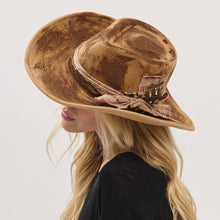 Load image into Gallery viewer, Rustic Cowgirl Feather and Band Fedora Hat
