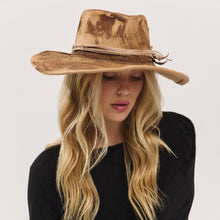 Load image into Gallery viewer, Rustic Cowgirl Feather and Band Fedora Hat
