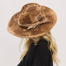 Load image into Gallery viewer, Rustic Cowgirl Feather and Band Fedora Hat

