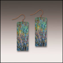 Load image into Gallery viewer, Blue Branches Artistic Banner Earrings
