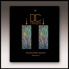 Load image into Gallery viewer, Blue Branches Artistic Banner Earrings

