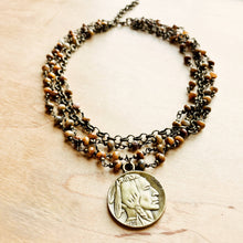 Load image into Gallery viewer, Natural Agate Collar-Length Necklace with Coin 257x
