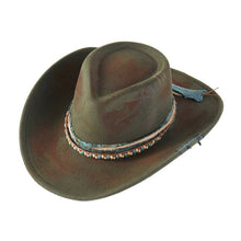 Load image into Gallery viewer, Beaded Band Rustic Vintage Distressed Western Cowgirl Fedora Hat
