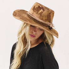 Load image into Gallery viewer, Rustic Cowgirl Feather and Band Fedora Hat

