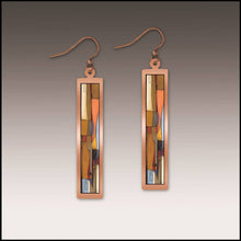 Load image into Gallery viewer, Guitar Fine Art Copper Showcase Rectangle Earrings
