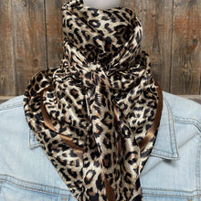 Load image into Gallery viewer, Tan Leopard Wild Rag - Western Scarf
