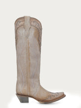Load image into Gallery viewer, Feather Embroidery with Crackle Overlay and Studs Sand Boot
