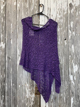 Load image into Gallery viewer, Open Knit Asymmetrical Poncho Top - Purple
