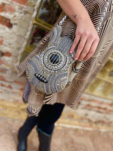Load image into Gallery viewer, Mary Frances On Tour Crossbody Guitar Handbag Silver
