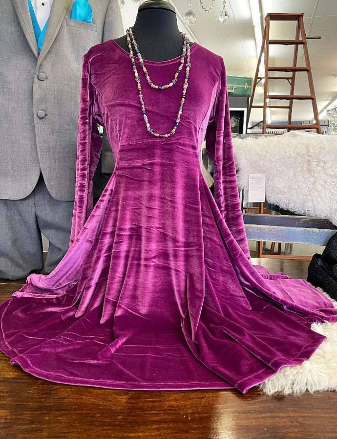 fuchsia pink velvet dress Halter Neck Velvet Gown: Fuchsia Pink Evening Dress