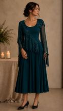 Load image into Gallery viewer, Cascading Beaded-Lace Gown
