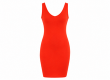 Load image into Gallery viewer, One-Size Reversible V-Neck/Scoop Neck Thigh-Length Layering Sleeveless Dress/Top
