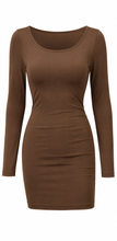 Load image into Gallery viewer, One-Size Scoop Neck Long Sleeve Thigh-Length Layering Top
