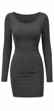 Load image into Gallery viewer, One-Size Scoop Neck Long Sleeve Thigh-Length Layering Top
