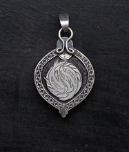 Load image into Gallery viewer, Cristo Variscite Back Sterling Silver Necklace made with Old World Artisan Silversmithing Handcrafted in Colorado
