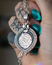 Load image into Gallery viewer, Cristo Variscite Sterling Silver Necklace made with Old World Artisan Silversmithing Handcrafted in Colorado
