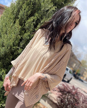 Load image into Gallery viewer, Tailored West Latte Oversize High Low Top
