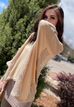 Load image into Gallery viewer, Tailored West Latte Oversize High Low Top
