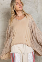 Load image into Gallery viewer, Tailored West Latte Oversize High Low Top
