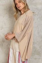 Load image into Gallery viewer, Tailored West Latte Oversize High Low Top
