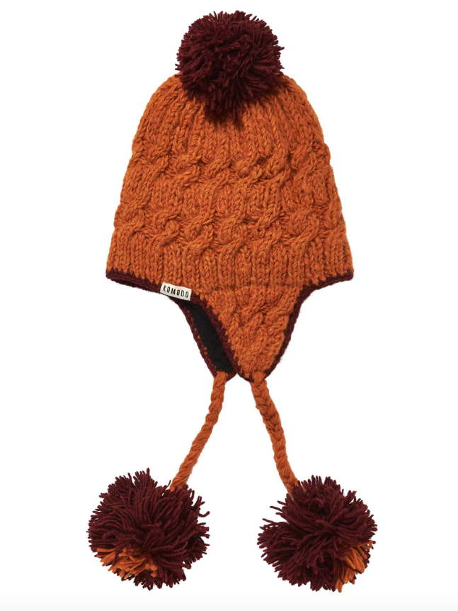 Tailored West Komodo FLUFF Fleece Lined Lambswool Hat - Orange