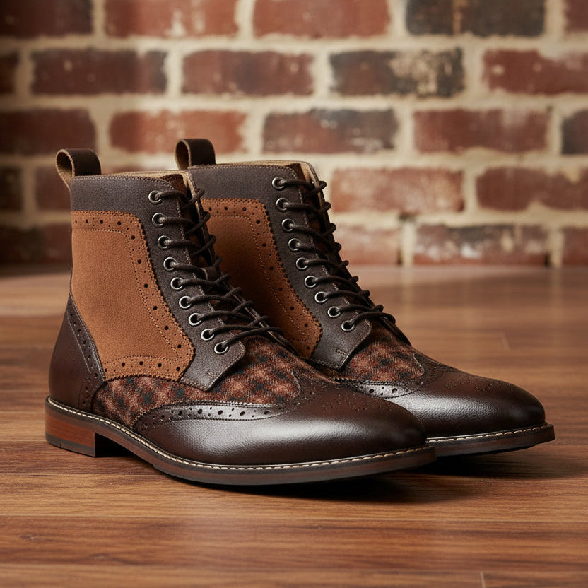 Finnegan Wingtip Lace Up Boot