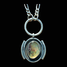 Load image into Gallery viewer, Fire Opal Peony Sterling Silver Necklace Handcrafted in Colorado
