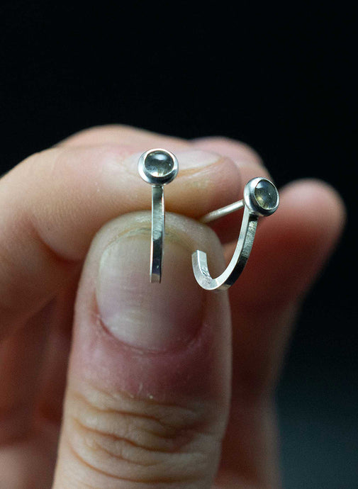  Gaia Labradorite and Sterling Silver Stud Earrings