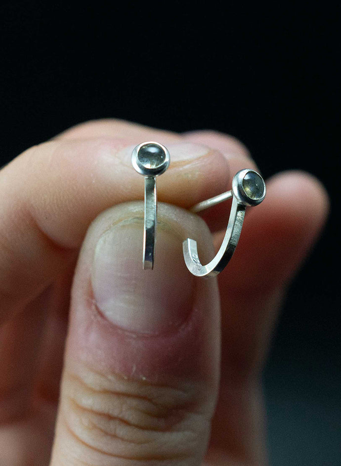  Gaia Labradorite and Sterling Silver Stud Earrings