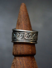 Load image into Gallery viewer, Handcrafted Amber Heavy Signet Ring with Sterling Silver Details made with Old World Artisan Silversmithing. Handcrafted in Colorado
