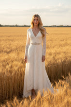 Load image into Gallery viewer, Embroidered Ivory Lace Wedding Dress
