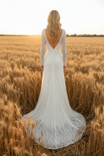 Load image into Gallery viewer, Embroidered Ivory Lace Wedding Dress
