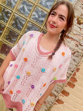 Load image into Gallery viewer, V-Neck Oversize Sweater - Blush &amp; Dusty Rose
