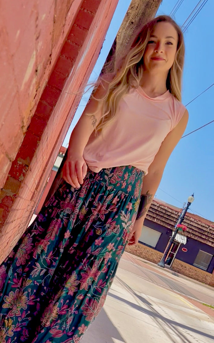 Sleeveless Round-Neck Top - Soft Pink