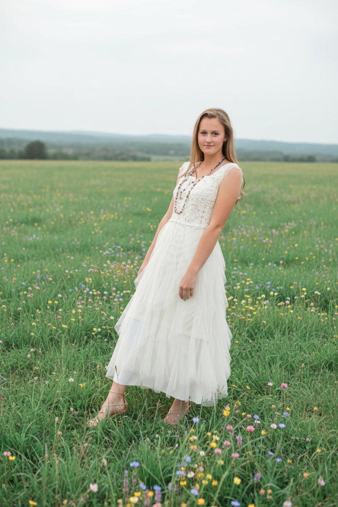Sleeveless Crochet Top Maxi Dress