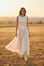 Load image into Gallery viewer, Shear Tiered Summer Skirt - Cream

